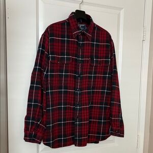 Polo Sports by Ralph Lauren Red & Black 100% Cotton Plaid Shirt